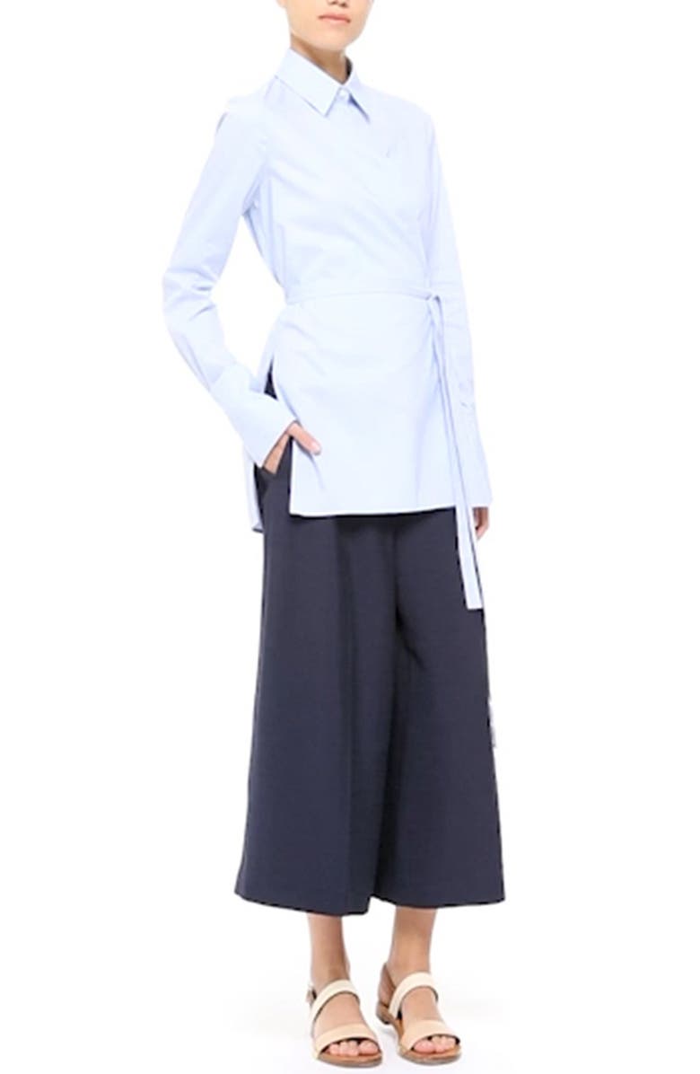 Rosetta Getty Stripe Cotton Broadcloth Wrap Shirt, Alternate, color, 