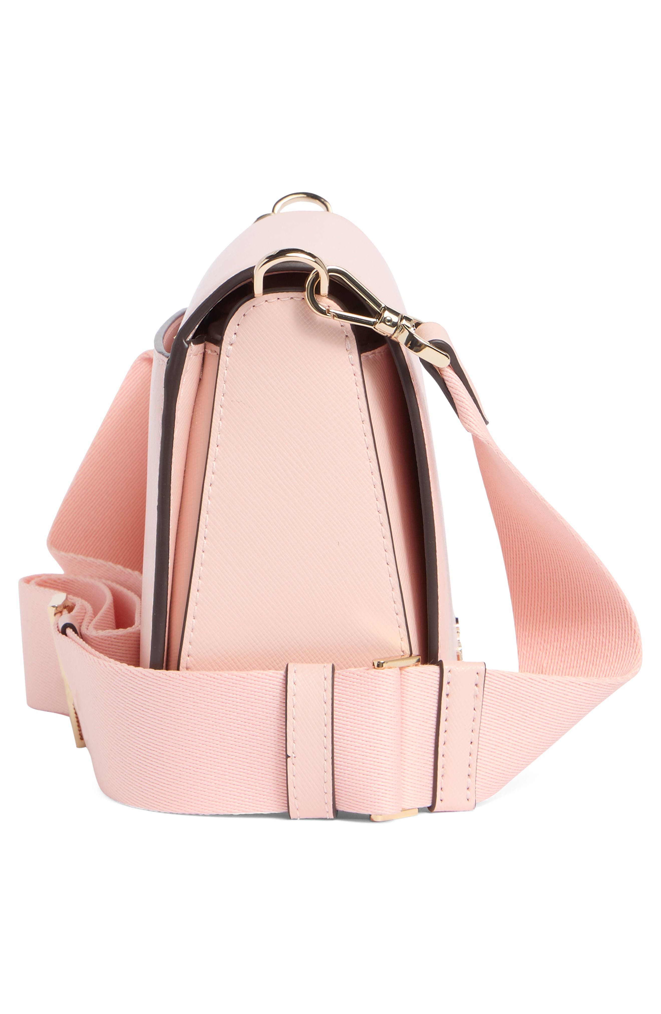 Kate Spade New York madison saffiano leather saddle bag, Alternate, color, Conch Pink