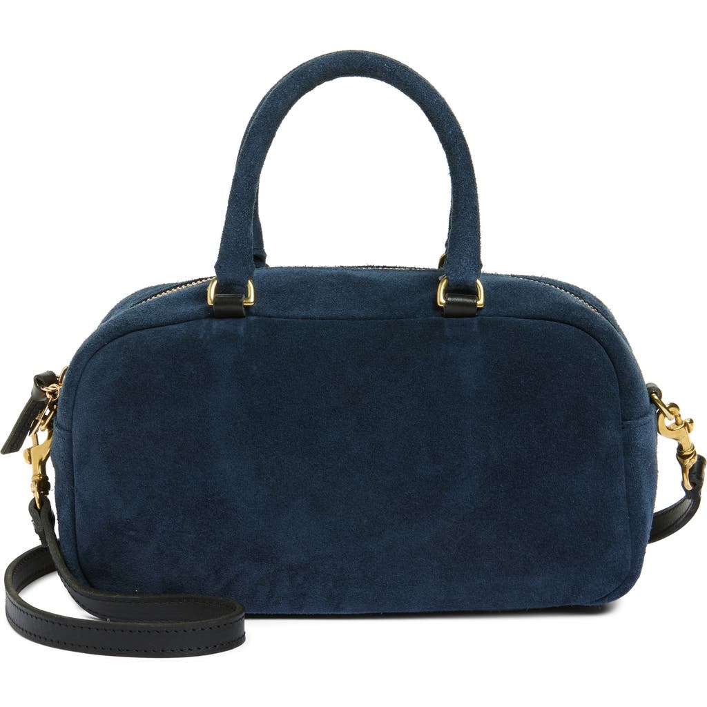 Clare V . Petite Claudine Suede Crossbody Bag In Bright Navy Suede