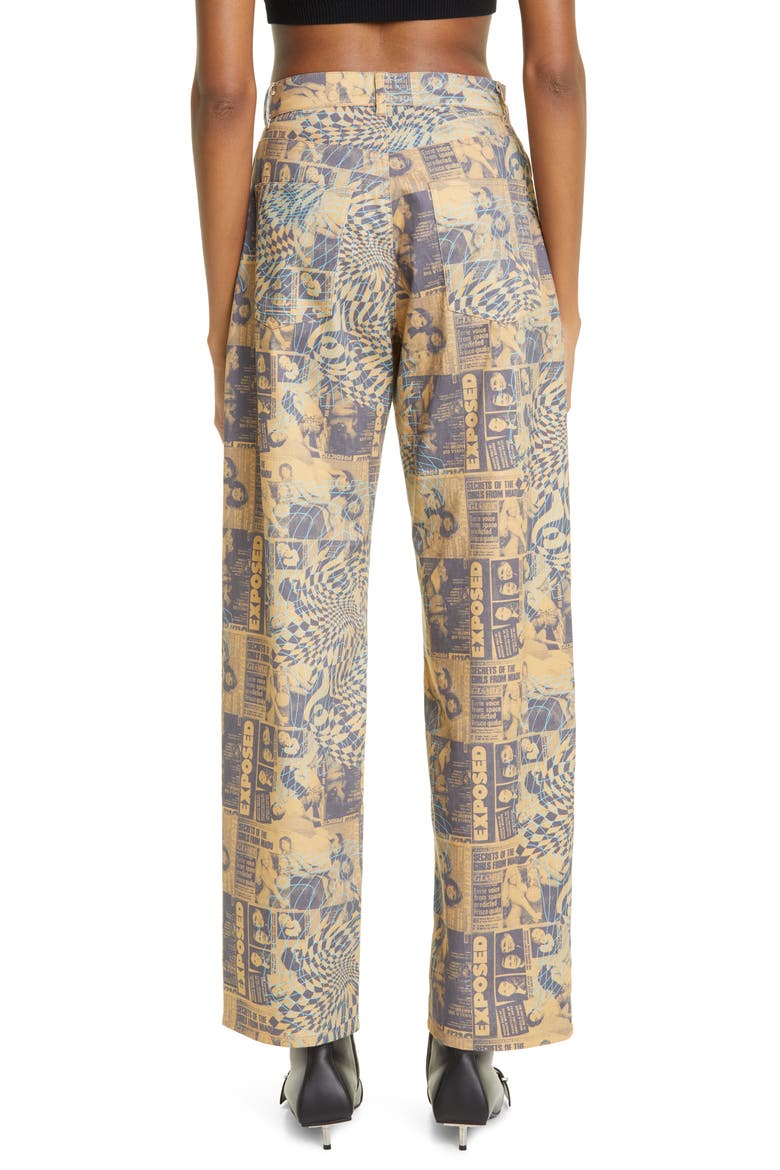 Fargo Wanted Print Straight Leg Stretch Cotton Pants, Alternate, color, WANTED
