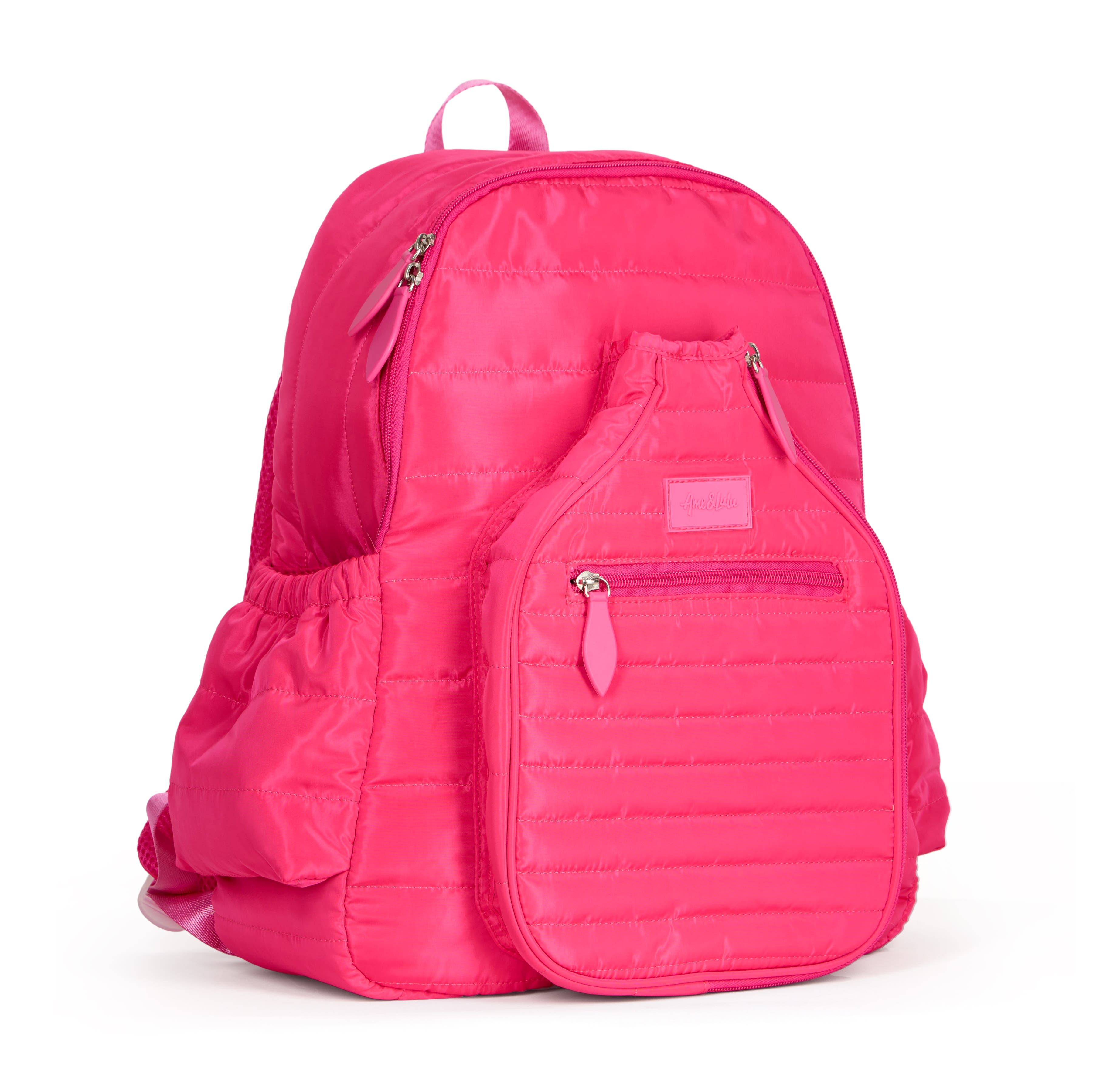 Ame & Lulu Pickleball Time Backpack, Alternate, color, Hot Pink Puffer