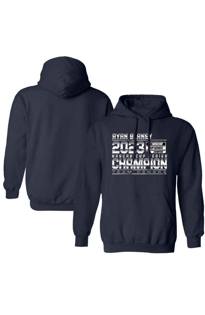 TEAM PENSKE Men's Team Penske  Navy Ryan Blaney 2023 NASCAR Cup Series Champion Pullover Hoodie, Alternate, color, 