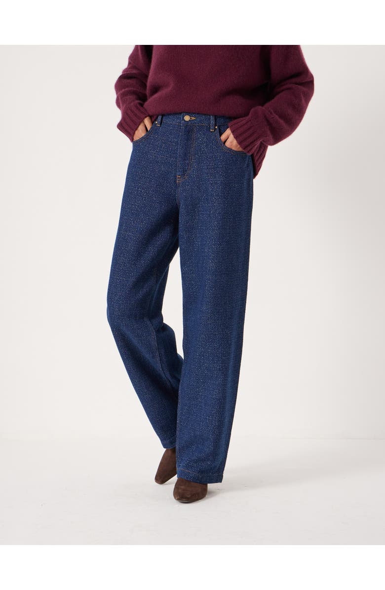 Hush Romy Wide Leg Lurex Jeans, Main, color, Indigo Gold