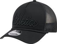 New Era Men's New Era Black Athletics City Initial 9FORTY A-Frame M-Crown Adjustable Trucker Hat