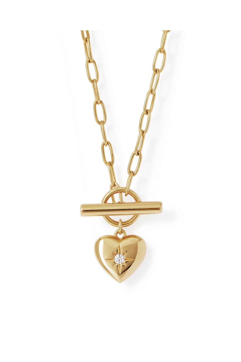 Gold Biography Heart T-Bar Necklace, Main, color, Gold