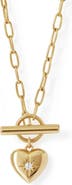 Astley Clarke Gold Biography Heart T-Bar Necklace