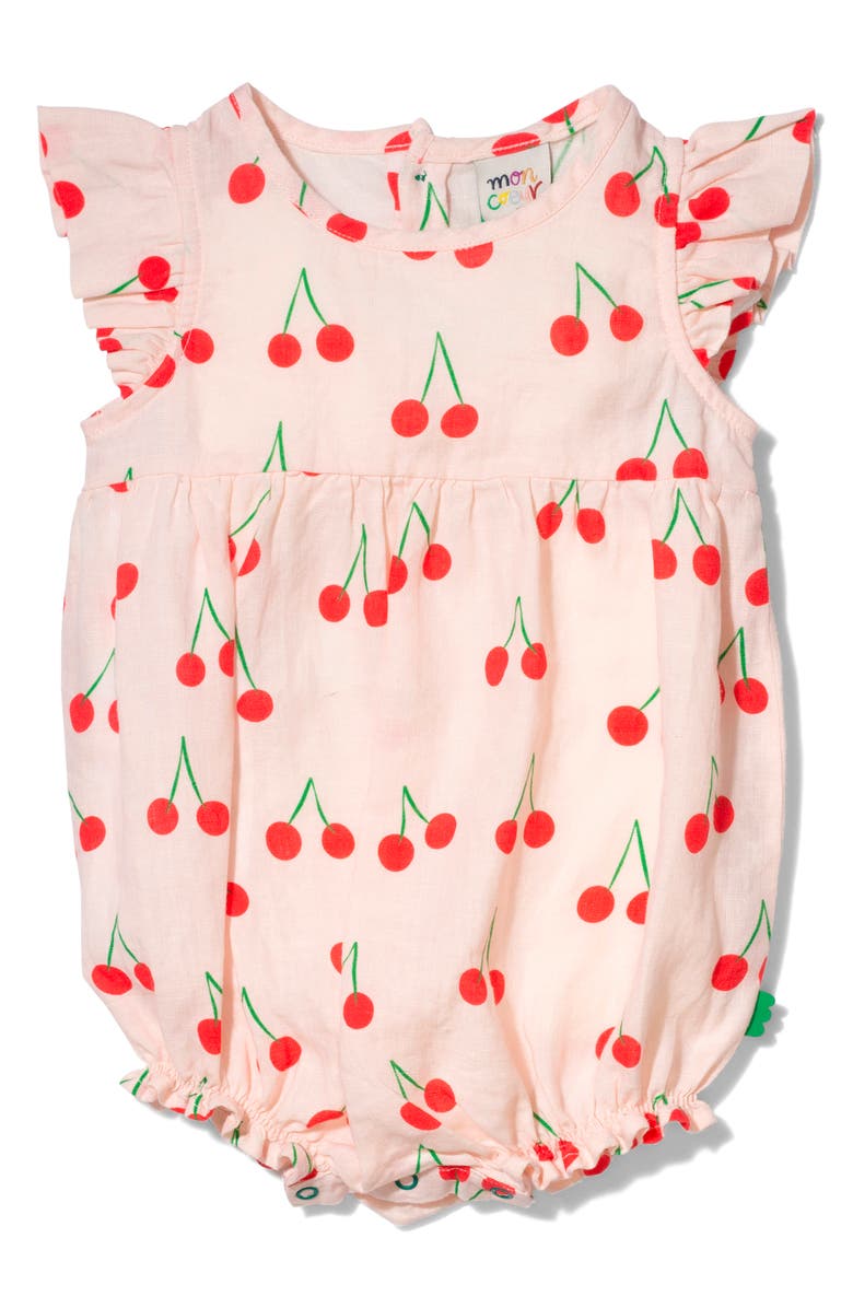 Mon Coeur Flutter Linen & Cotton Bodysuit, Main, color, Pinkesque