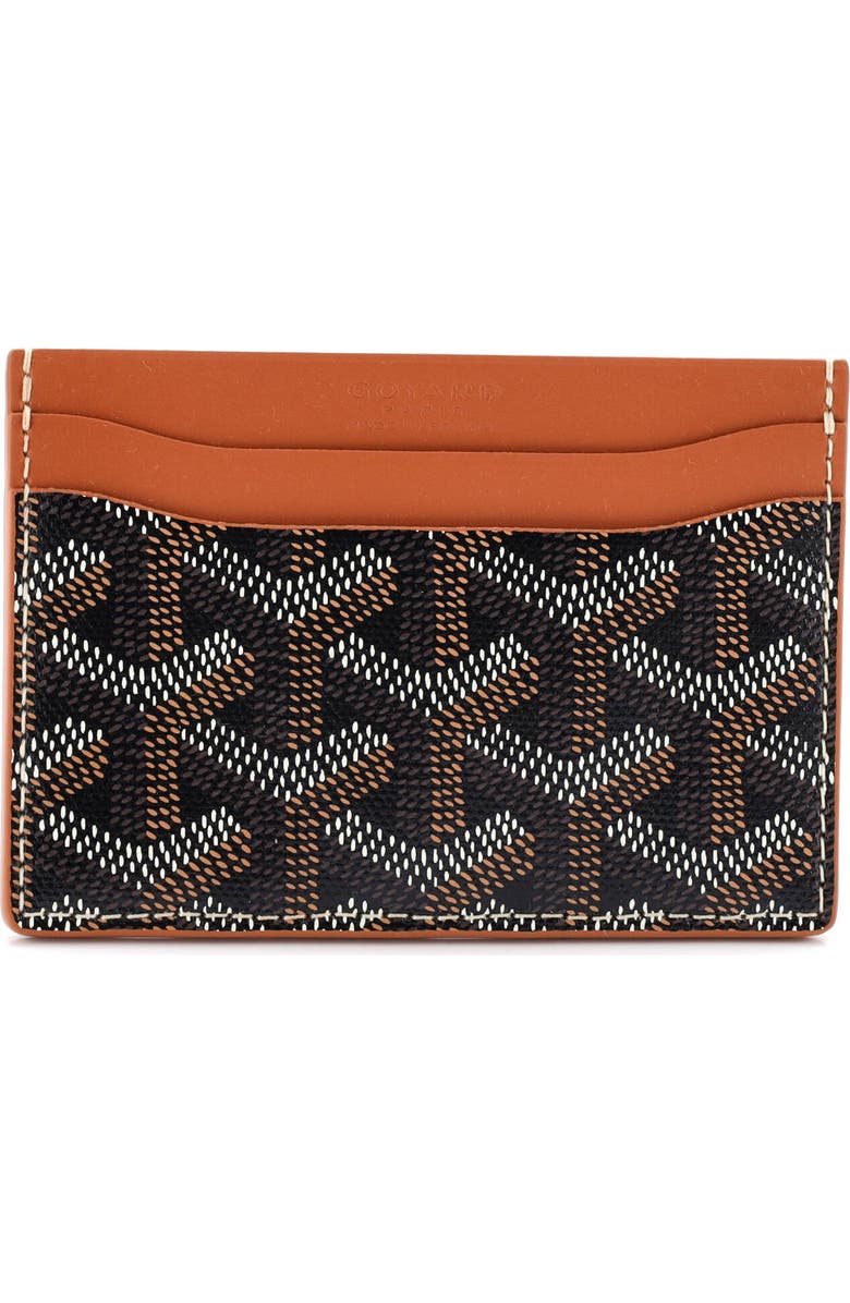 Pre-Owned Goyard Saint Sulpice Card Holder Coated Canvas, Main, color, Black