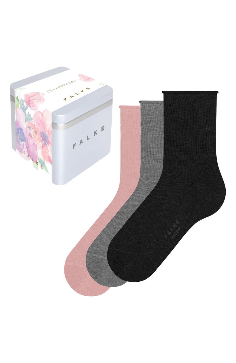 Falke Happy Assorted 3-Pack Crew Socks Gift Box, Main, color,