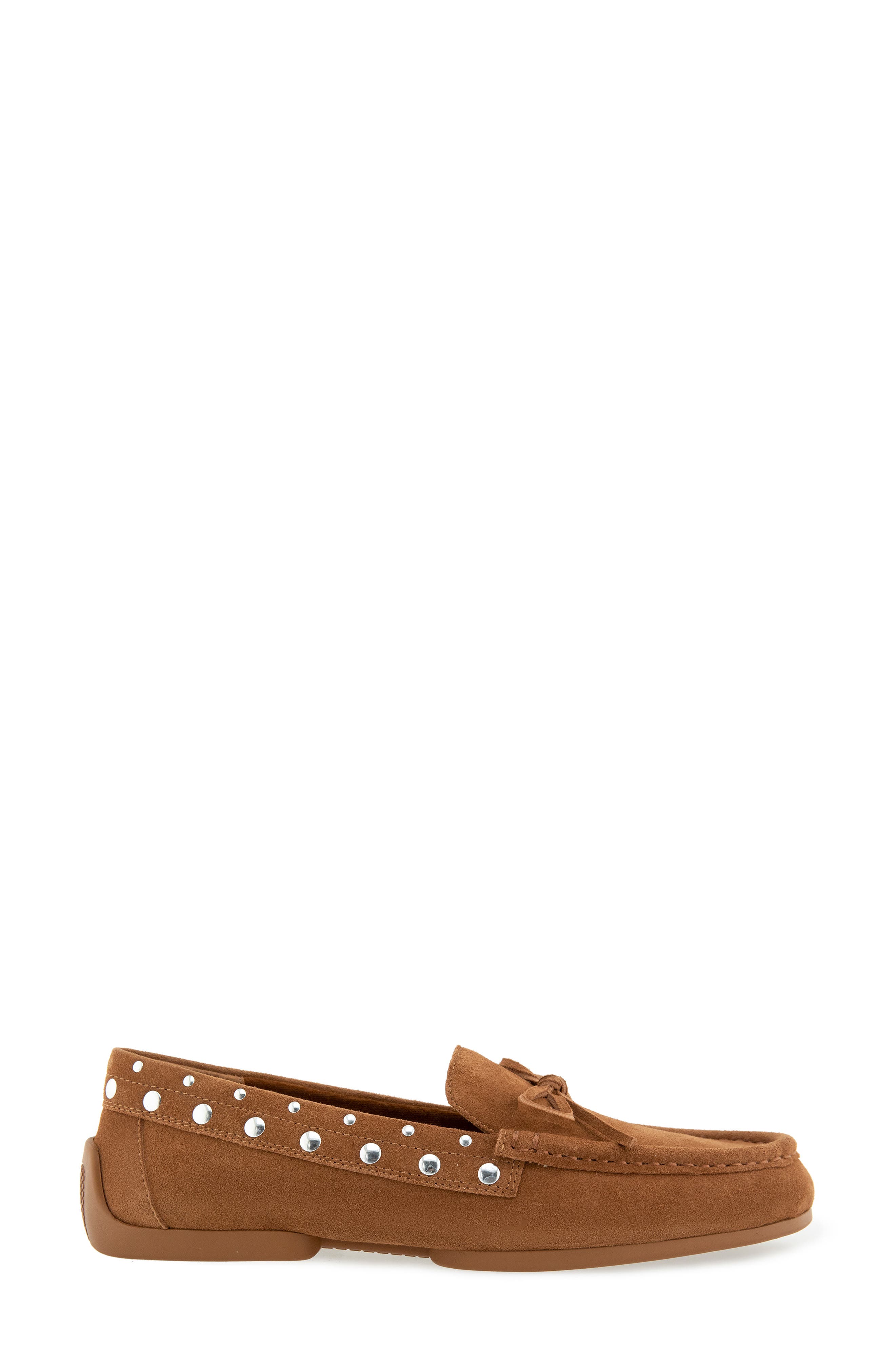 Splendid Felipe Studded Suede Loafer, Alternate, color, Caramel