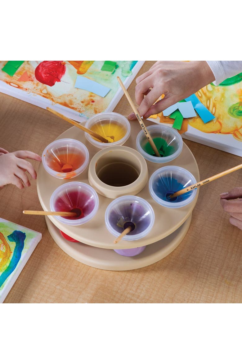 Spinning Tabletop Art Storage, Alternate, color, Beige