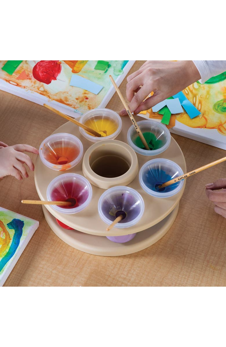 Kaplan Early Learning Company Spinning Tabletop Art Storage, Alternate, color, Beige