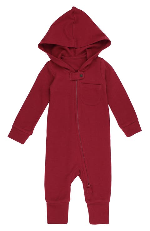 Hooded Thermal Organic Cotton Zip Footie (Baby)