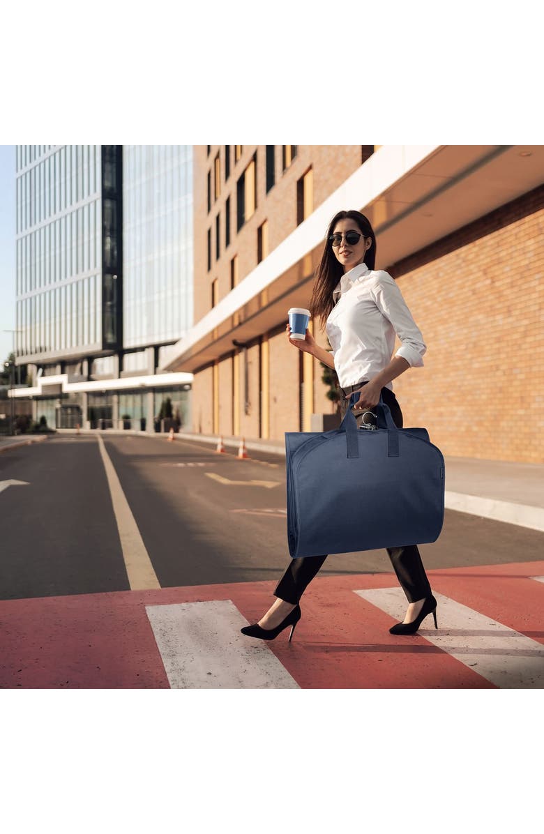 Wallybags 60" Premium Tri-Fold Travel Garment Bag with exterior pocket, Alternate, color, Navy