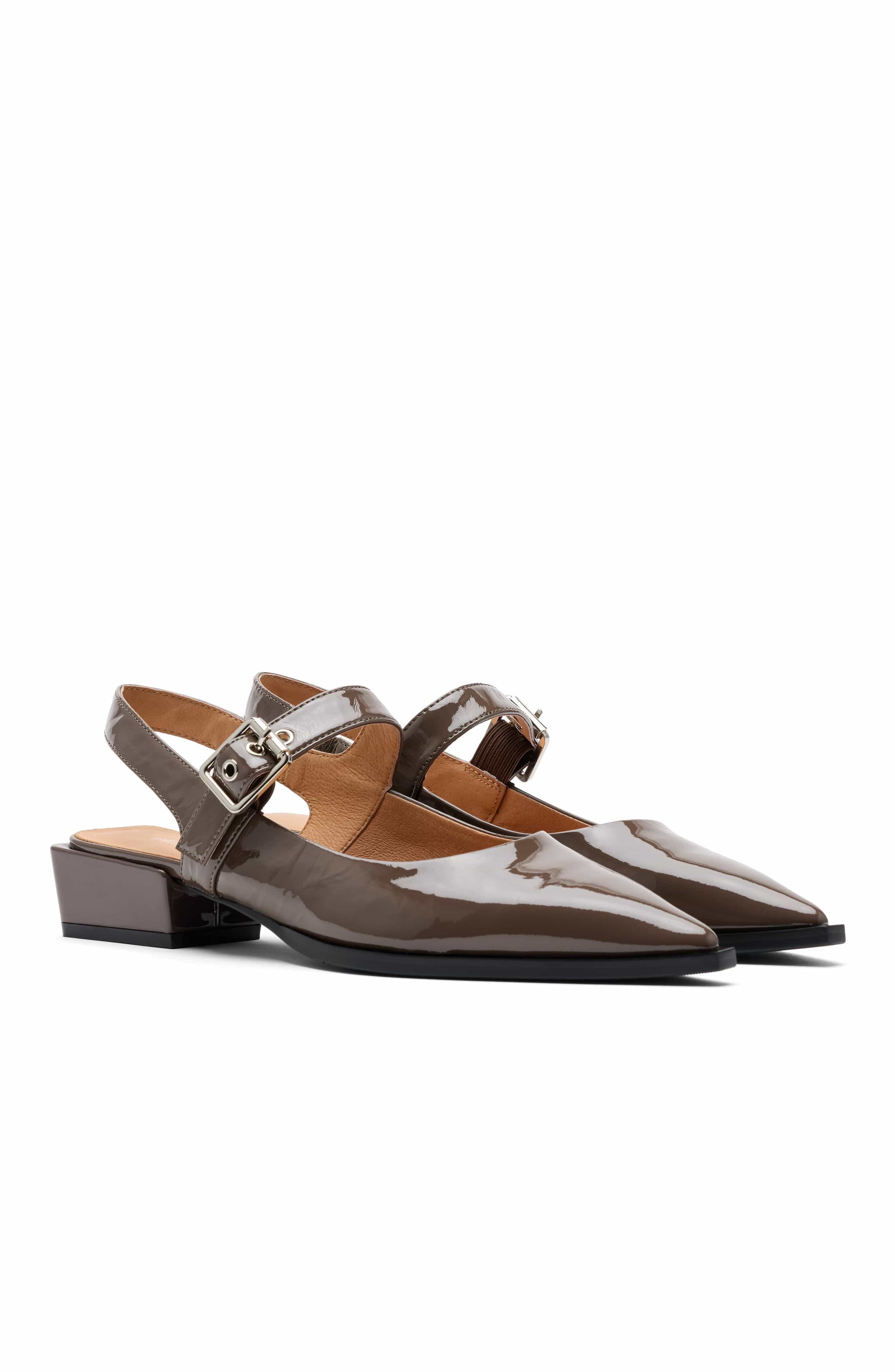 MARC NOLAN Chelsea Leather Slingback Block Heels, Alternate, color, Taupe Patent