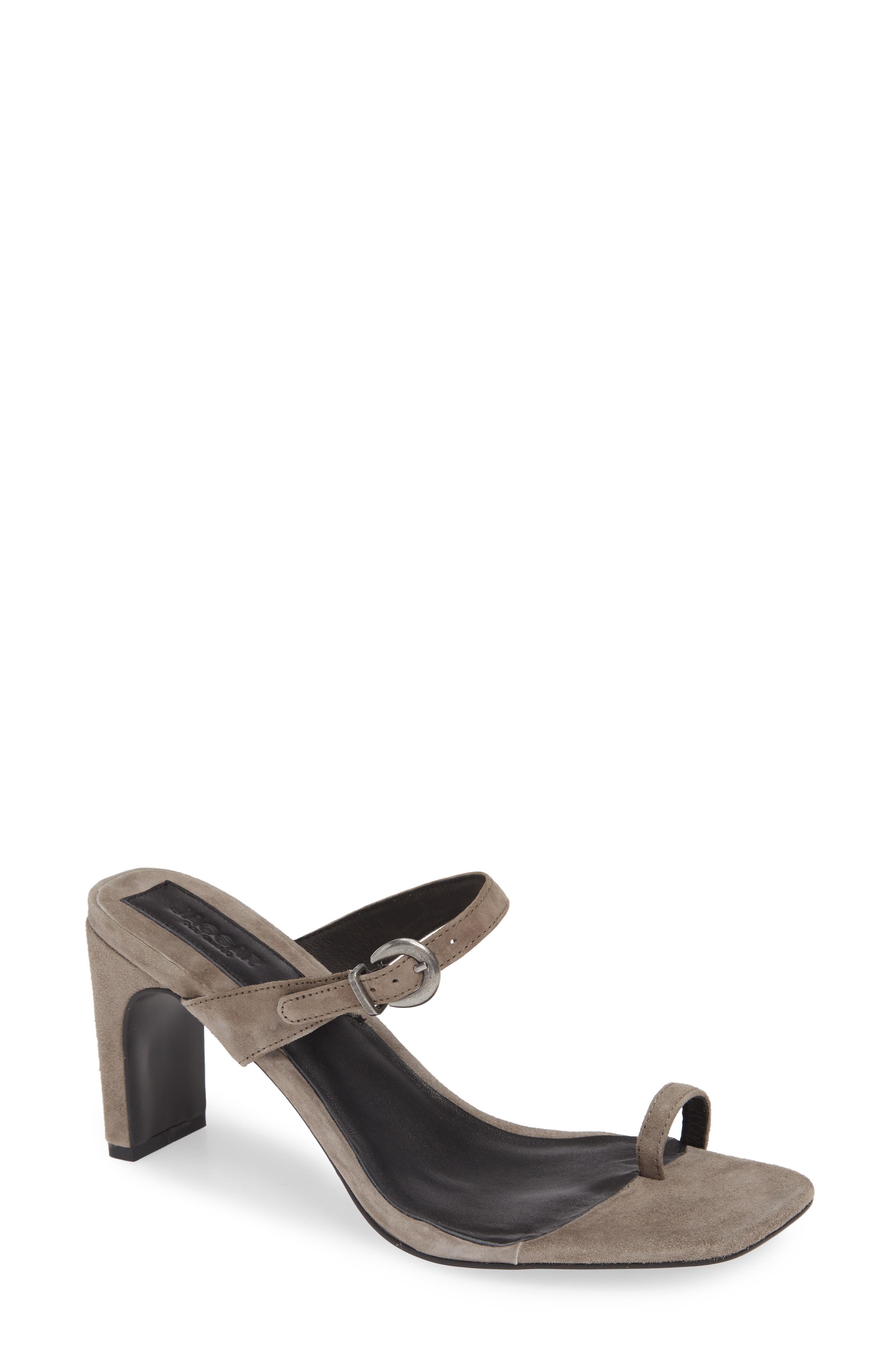 Strappy Slide Sandal, Main, color, GRAVEL SUEDE
