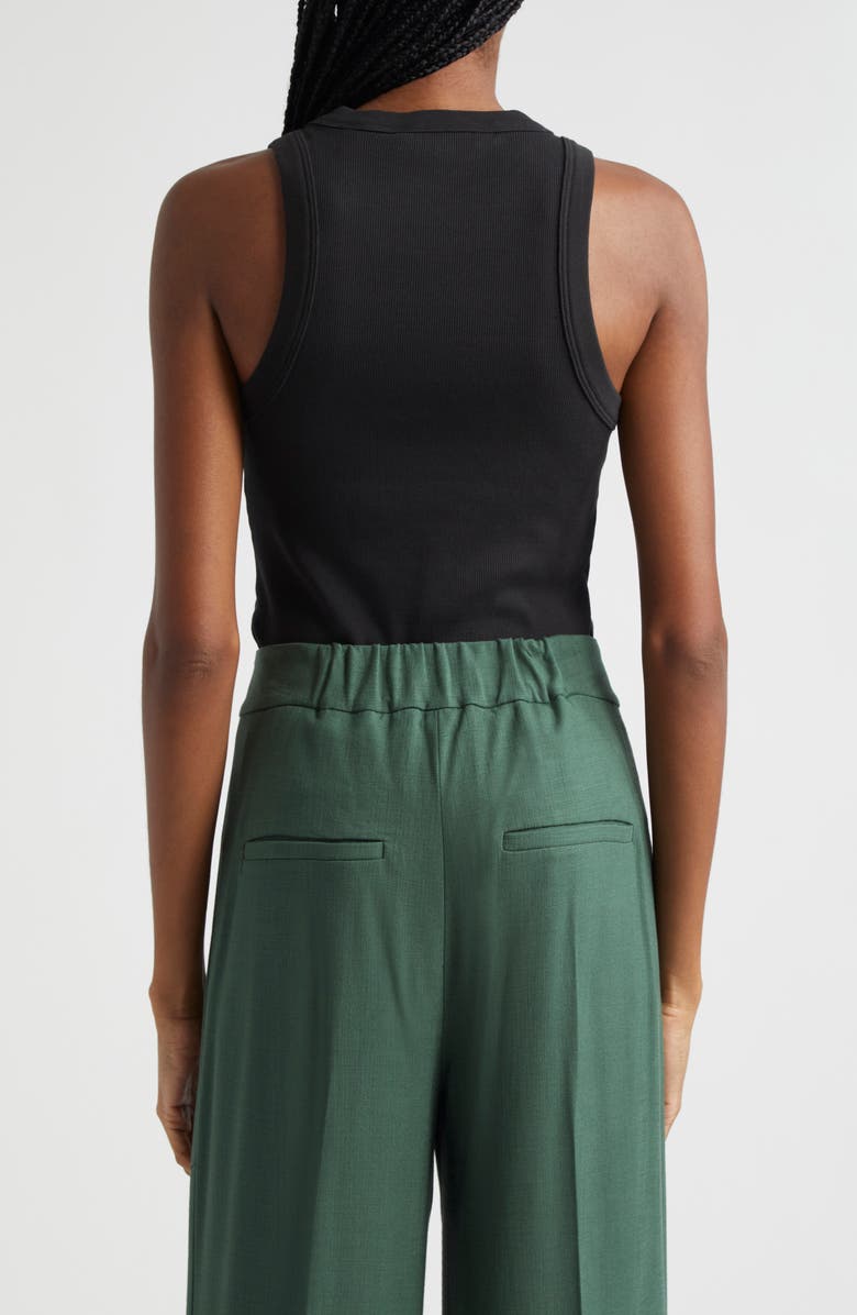 Veronica Beard Jordyn Stretch Cotton Rib Tank, Alternate, color, Black