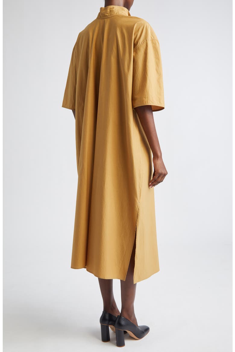 Reversible Washed Cotton & Silk Tube Dress, Alternate, color, CUMIN