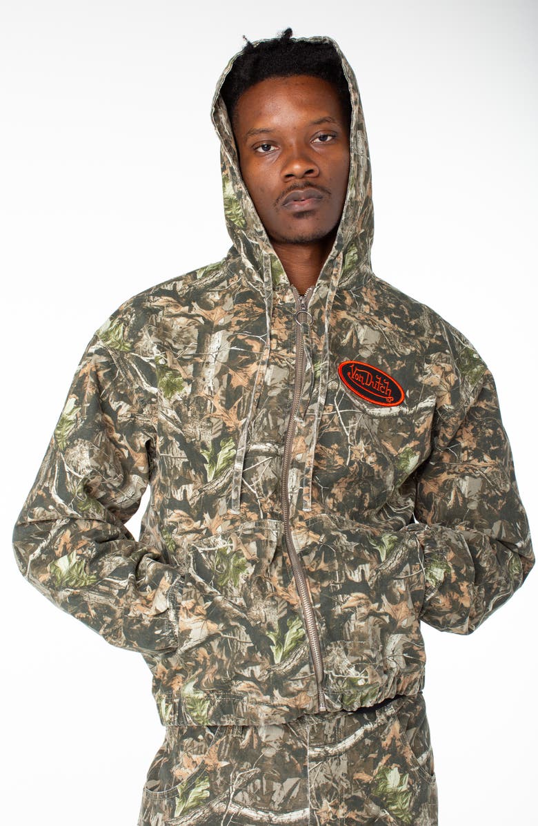 Von Dutch Camo Zip Invaders Hoodie, Alternate, color, In The Woods