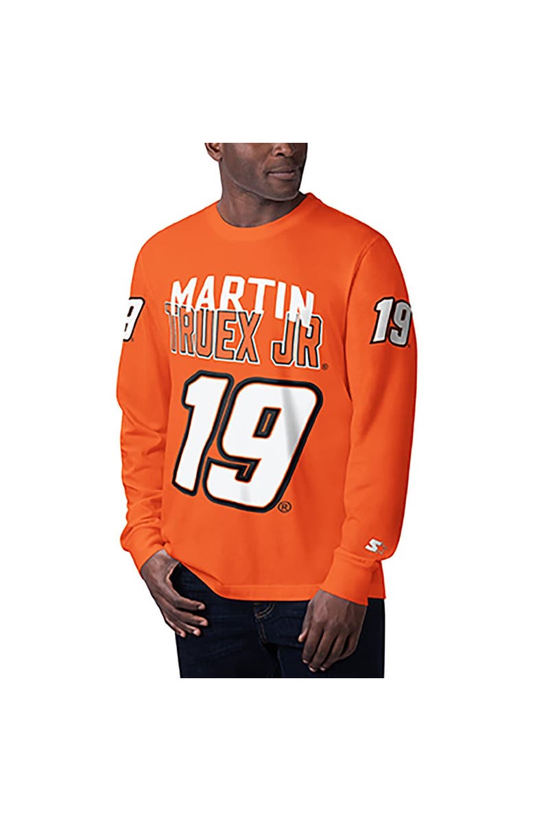 STARTER Men's Starter Orange Martin Truex Jr Clutch Hit Graphic Long Sleeve T-Shirt, Main, color, Orange
