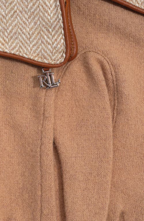 Lauren Ralplh Lauren Pattern Cuff Glove With Logo Charm In Brown