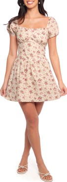 Petal & Pup Isobelle Floral Puff Sleeve Cotton Mini Sundress