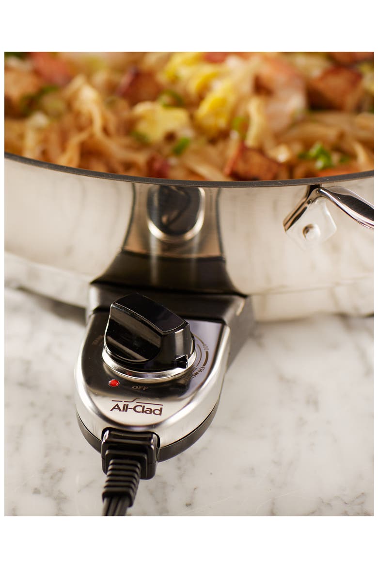 7-Quart Electric Nonstick Skillet, Alternate, color, SILVER
