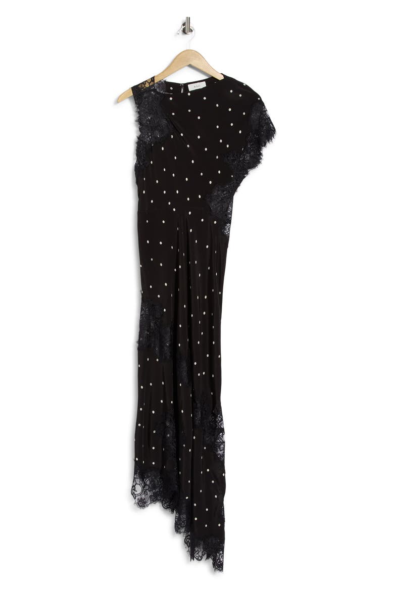 Alessia Lace Trim Dress, Main, color, BLACK/ CREAM