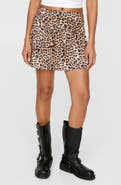 NASTY GAL Leopard Print Ruffle Miniskirt