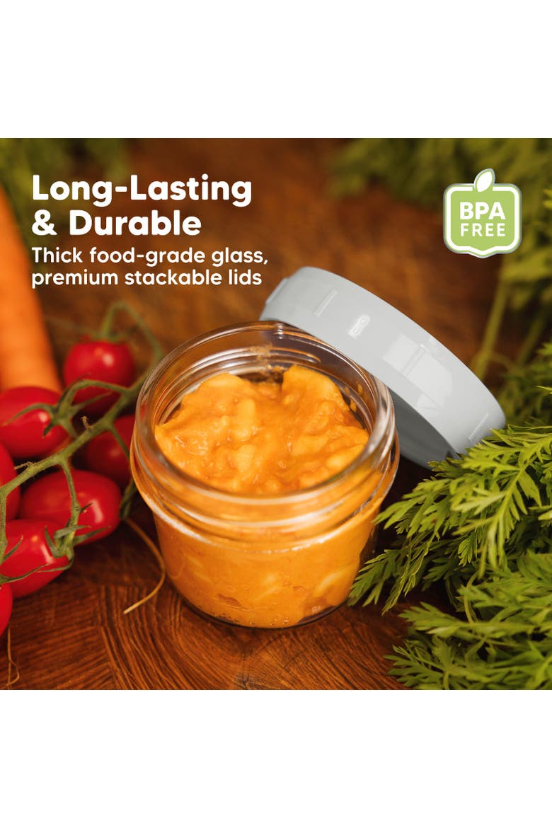 6-Pack Prep Jars Food Glass Containers, Alternate, color, Slate
