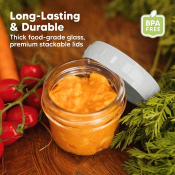 12-Pack Prep Jars Baby Food Storage Glass Containers