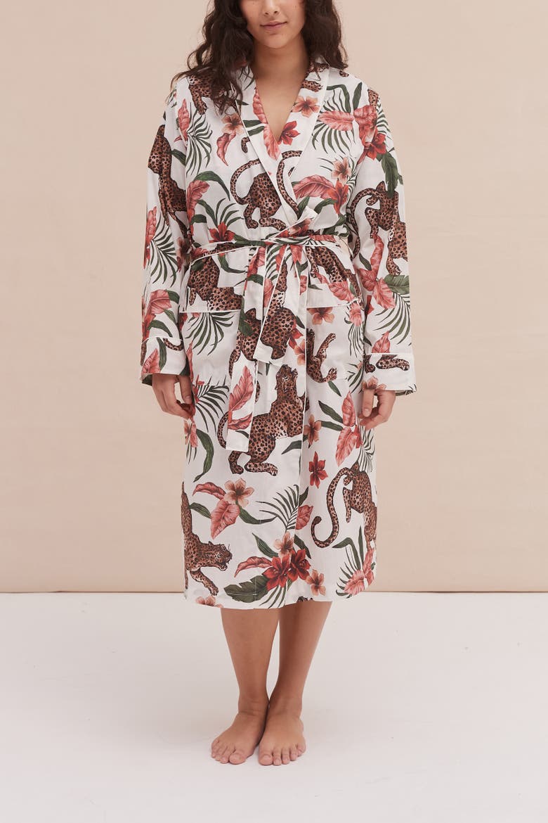 Quilted Robe, Main, color, Soleia Cream/navy