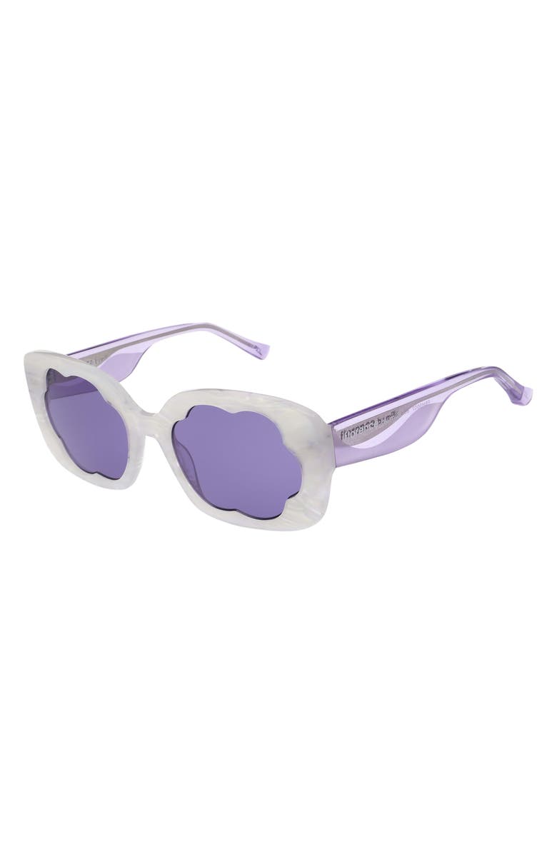 Florence by Mills 57mm Rectangular Sunglasses, Alternate, color, Pearl Purple