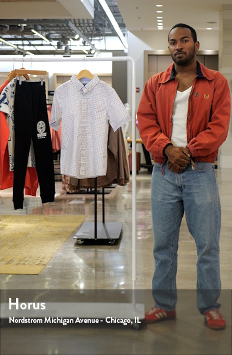 Kids' Airplane Print Short Sleeve Cotton Button-Down Shirt, sales video thumbnail