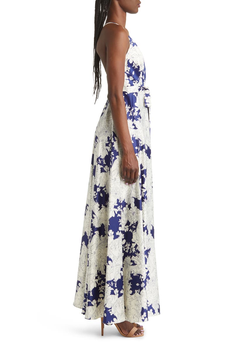 Lulus Tea Gardens Satin Maxi Dress, Alternate, color, 