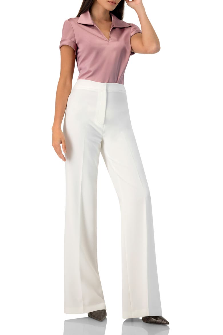 Plain Short Sleeve Blouse with Shirt Collar, Alternate, color, Dark Pink