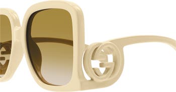 58mm Gradient Square Sunglasses
