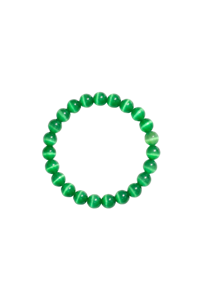 Manifest Clarity Blue Cat's Eye Beaded Bracelet, Alternate, color, Green