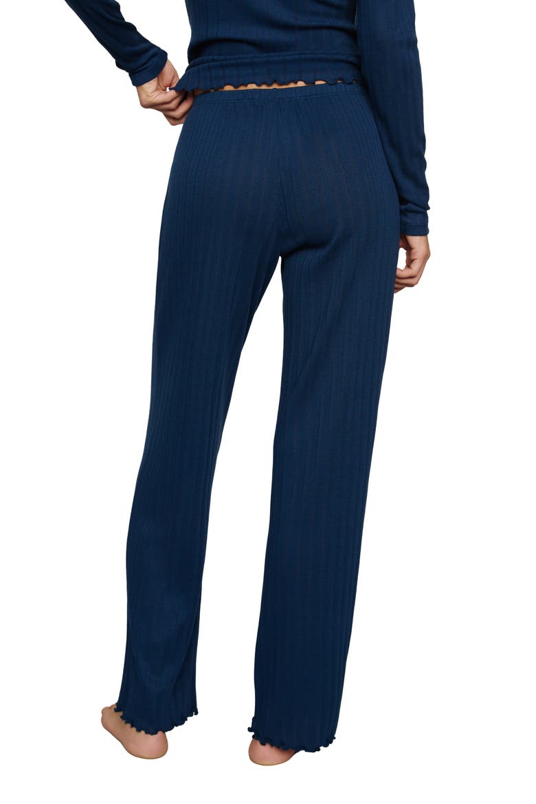 Pointelle Rib Pajama Pants, Alternate, color, NAVY