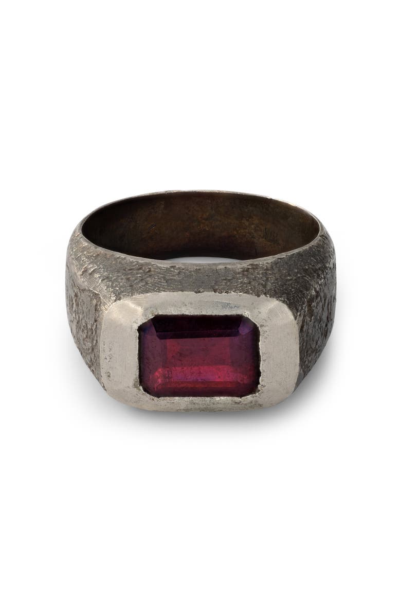 MBF-G02  Sterling Silver ring & Garnet Ring, Main, color, Sterling Silver