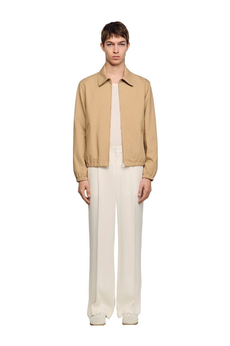 Zip-up cotton jacket, Main, color, Sand
