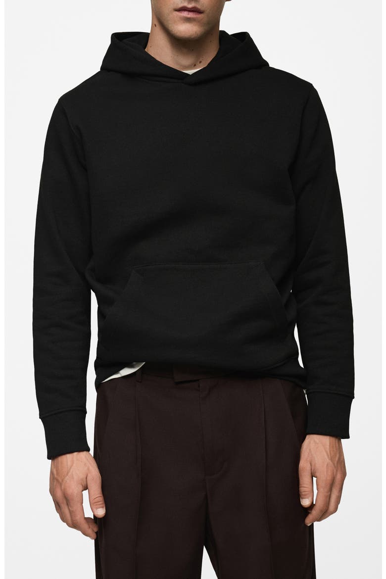 Cotton Blend Hoodie, Main, color, BLACK