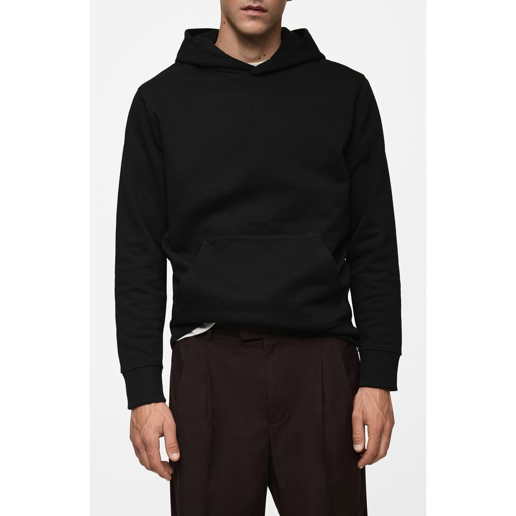 Mango Cotton Blend Hoodie In Black