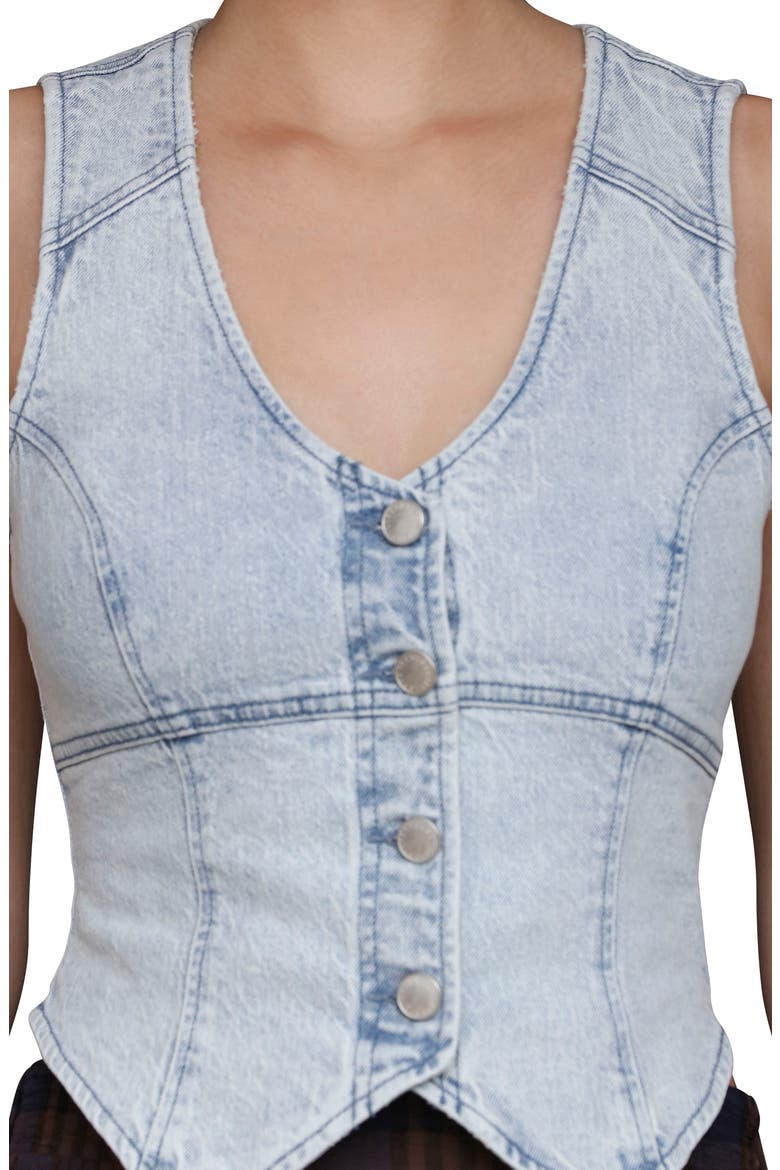 Denim Vest, Alternate, color, FJORD WASH
