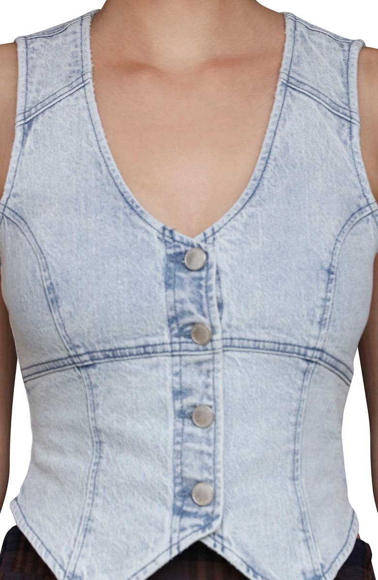 Avec Les Filles Denim Vest, Alternate, color, Fjord Wash