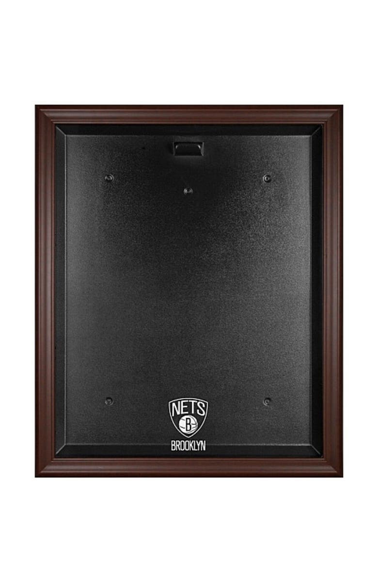 FANATICS AUTHENTIC Brooklyn Nets Brown Framed Logo Jersey Display Case, Main, color, 