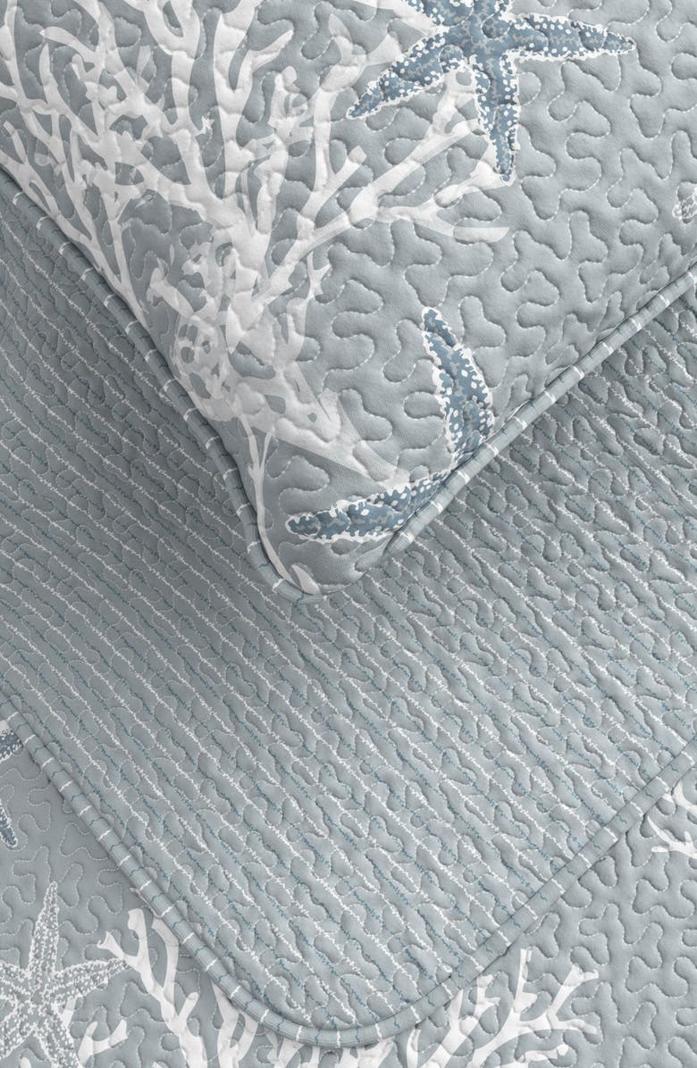 Woven & Weft Coral Starfish Reversible Microfiber Quilt Set, Alternate, color,