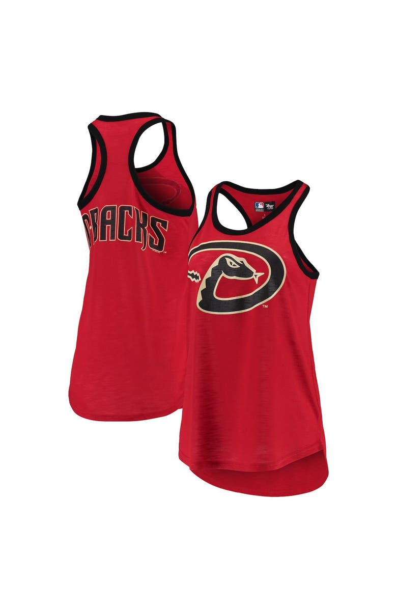 G-III 4HER BY CARL BANKS Women's G-III 4Her by Carl Banks Red Arizona Diamondbacks Team Logo Tater Racerback Tank Top, Main, color,