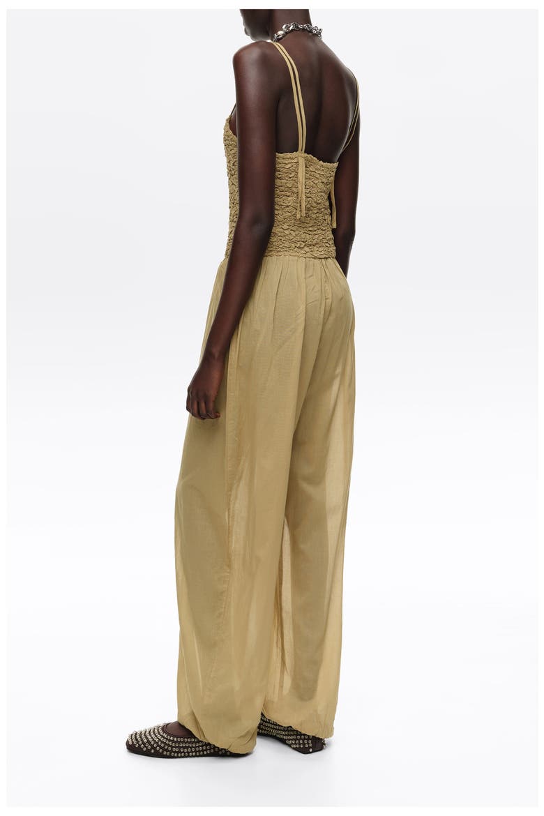 Cotton Gathered Balloon Jumpsuit, Alternate, color, KHAKI