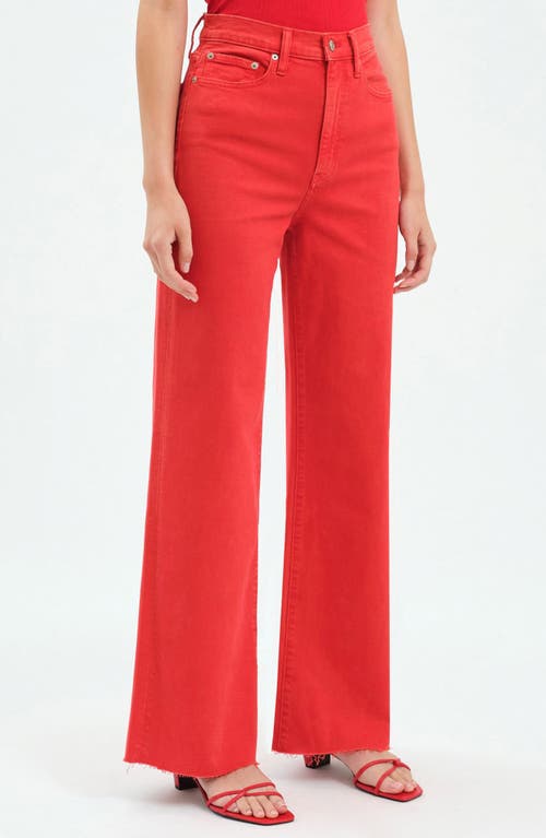 Daze Far Out High Waist Wide Leg Jeans In Cherry